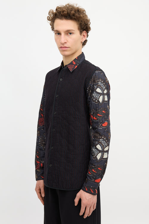 Dries Van Noten Quilted Floral Shirt Jacket