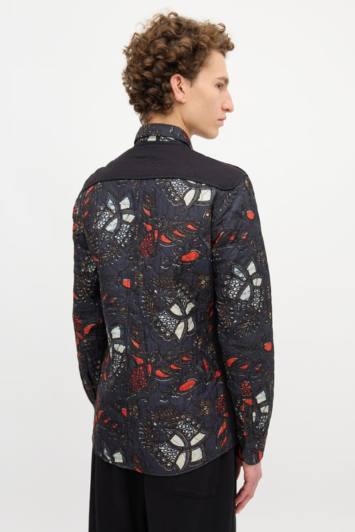 Dries Van Noten Quilted Floral Shirt Jacket
