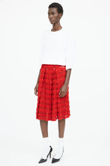 Dries Van Noten Pleated Crochet Skirt