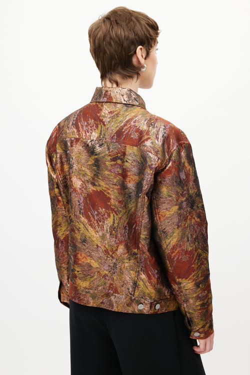 Dries Van Noten Red & Multicolour Brocade Jacket