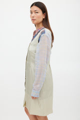 Dries Van Noten SS 2013 Blue & Multicolour Plaid Layered Dress