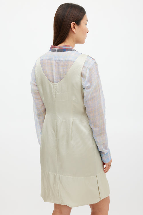 Dries Van Noten SS 2013 Blue & Multicolour Plaid Layered Dress