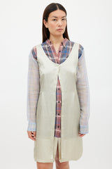 Dries Van Noten SS 2013 Blue & Multicolour Plaid Layered Dress