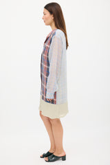 Dries Van Noten SS 2013 Blue & Multicolour Plaid Layered Dress