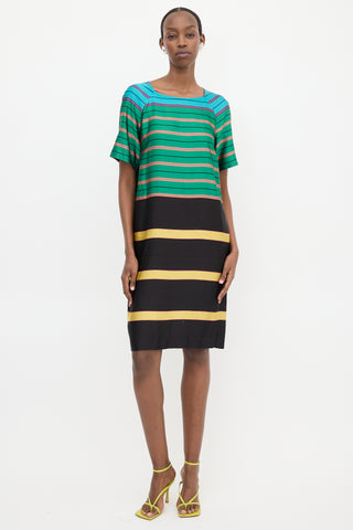 Dries Van Noten SS 2015 Satin Striped Dress