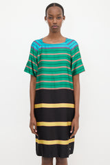Dries Van Noten SS 2015 Satin Striped Dress