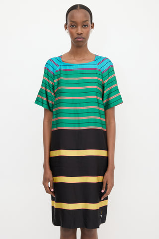 Dries Van Noten SS 2015 Satin Striped Dress
