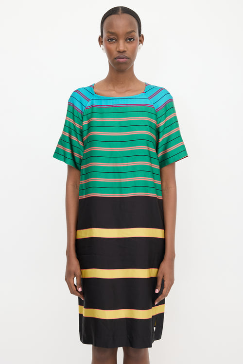Dries Van Noten SS 2015 Satin Striped Dress