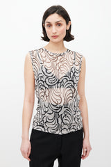 Dries Van Noten SS 2016 White & Back Mesh Tattoo Tank Top