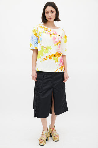Dries Van Noten SS 2020 White & Multicolour Floral Top