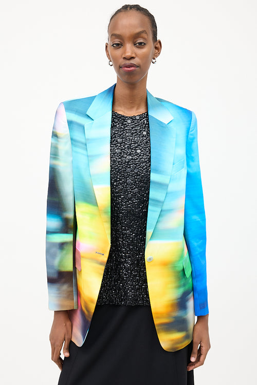 Dries Van Noten SS 2022 Multicolour Blurry Blazer