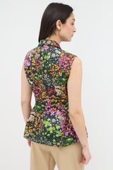 Dries Van Noten Satin Bilas Floral Peplum Vest