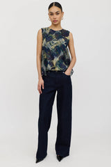Dries Van Noten Silk Floral Plaid Top