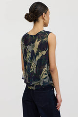 Dries Van Noten Silk Floral Plaid Top