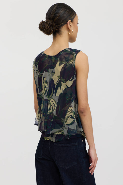 Dries Van Noten Silk Floral Plaid Top