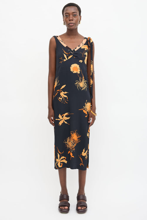 Dries Van Noten Silk Layered Floral Dress