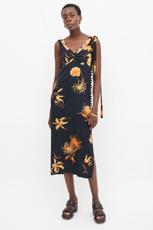 Dries Van Noten Silk Layered Floral Dress