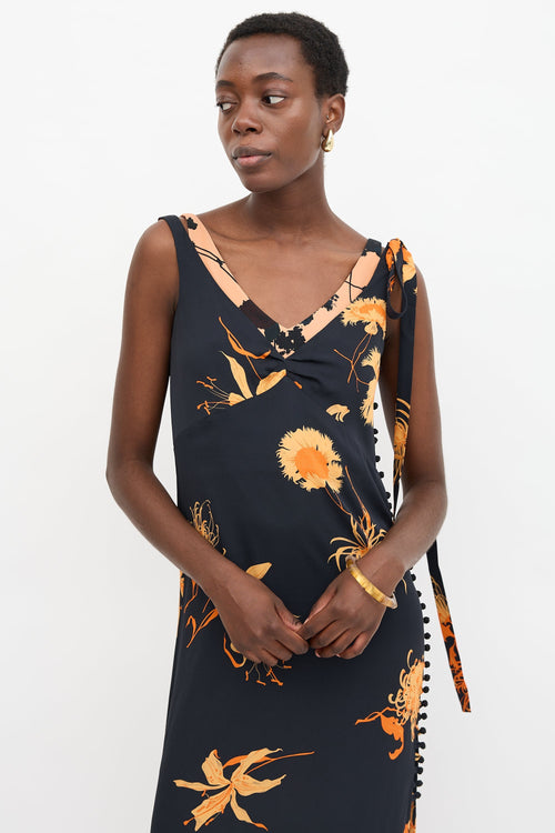 Dries Van Noten Silk Layered Floral Dress