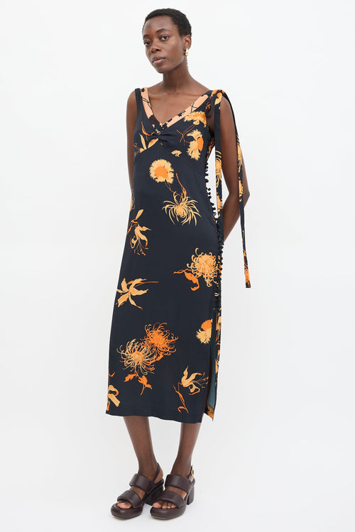 Dries Van Noten Silk Layered Floral Dress
