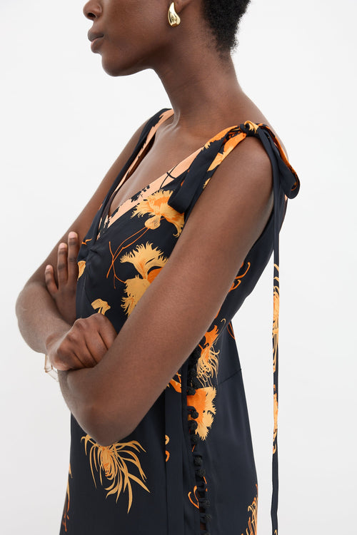 Dries Van Noten Silk Layered Floral Dress