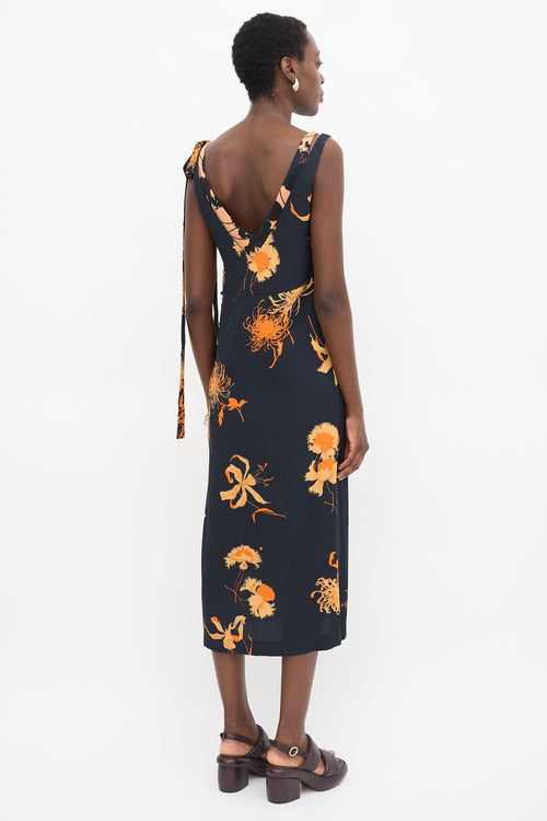 Dries Van Noten Silk Layered Floral Dress