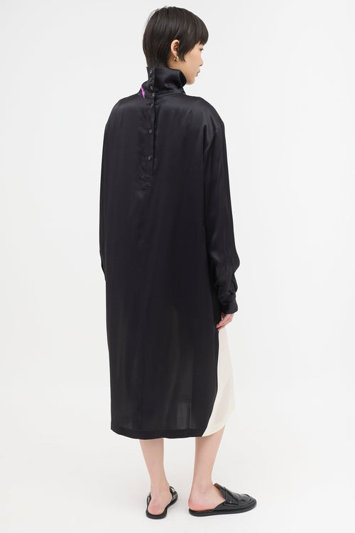 Dries Van Noten Silk Printed Turtleneck Dress