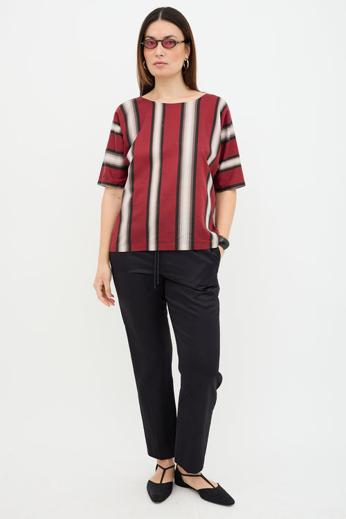 Dries Van Noten Stripe Round Neck Top