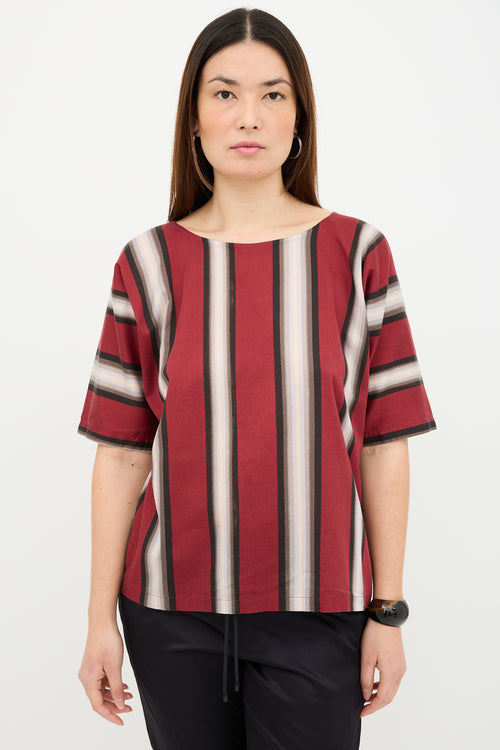 Dries Van Noten Stripe Round Neck Top