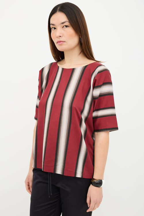 Dries Van Noten Stripe Round Neck Top