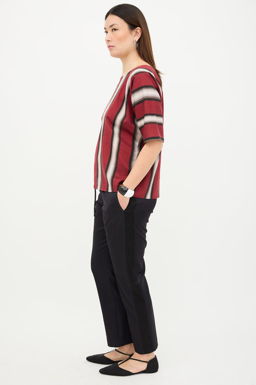 Dries Van Noten Stripe Round Neck Top