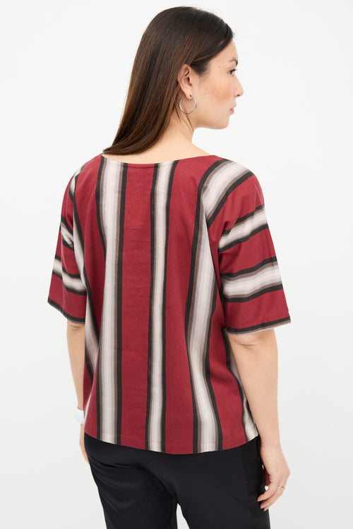 Dries Van Noten Stripe Round Neck Top