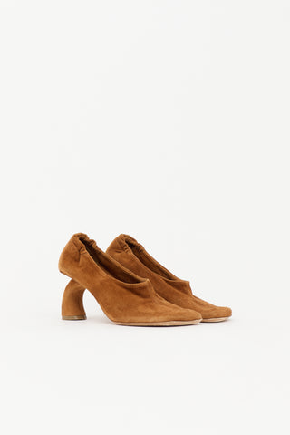 Dries Van Noten Suede Curved Heel Pump