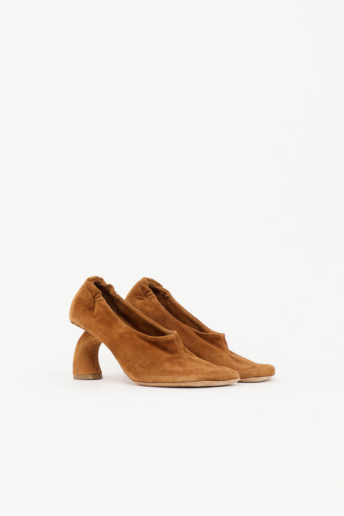 Dries Van Noten Suede Curved Heel Pump