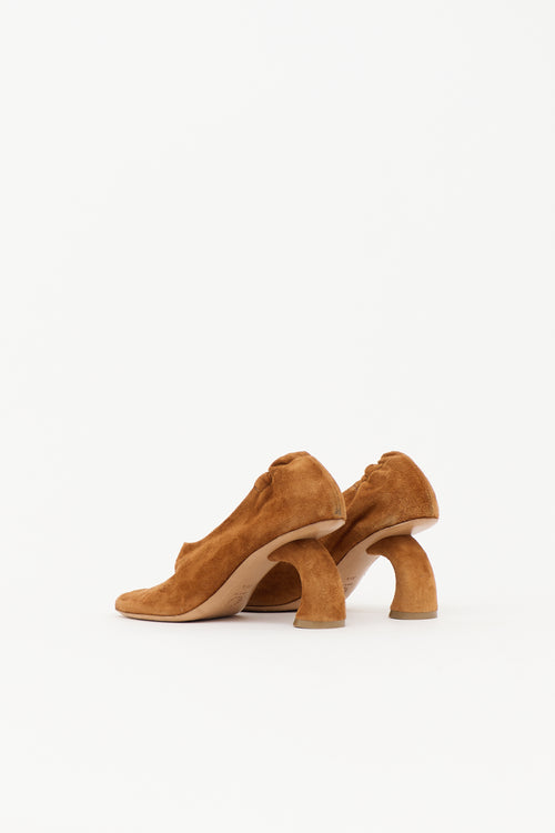 Dries Van Noten Suede Curved Heel Pump
