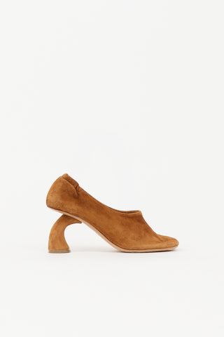 Dries Van Noten Suede Curved Heel Pump