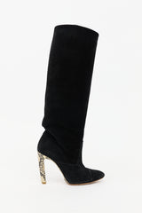 Dries Van Noten Suede Knee High Boot