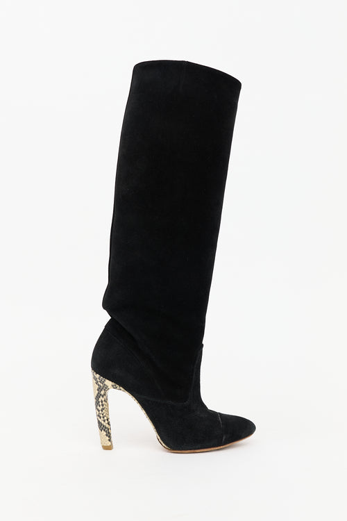 Dries Van Noten Suede Knee High Boot