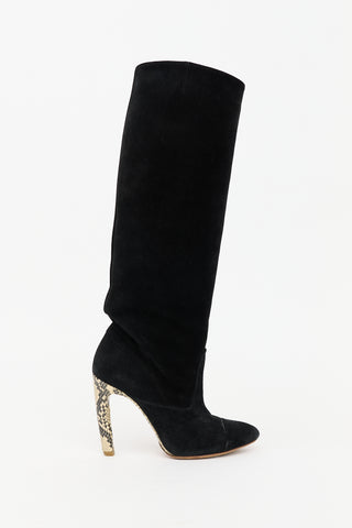 Dries Van Noten Suede Knee High Boot
