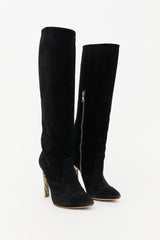 Dries Van Noten Suede Knee High Boot