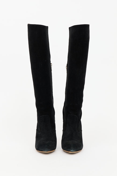 Dries Van Noten Suede Knee High Boot