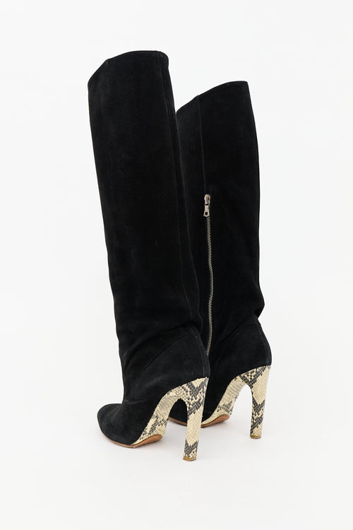 Dries Van Noten Suede Knee High Boot