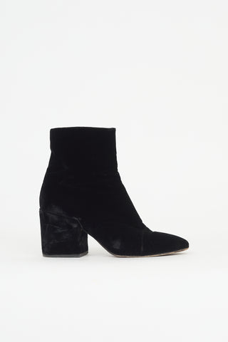 Dries Van Noten Velvet Ankle Boot