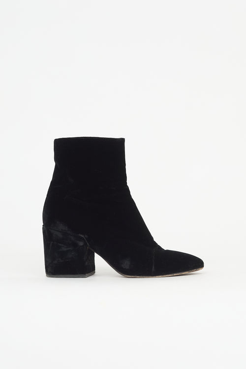 Dries Van Noten Velvet Ankle Boot