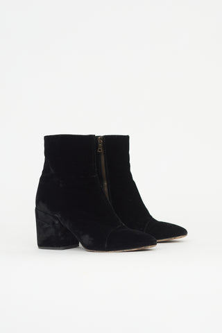 Dries Van Noten Velvet Ankle Boot