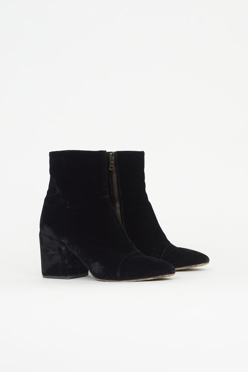 Dries Van Noten Velvet Ankle Boot