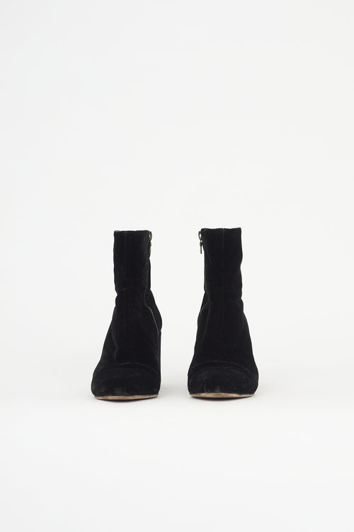 Dries Van Noten Velvet Ankle Boot