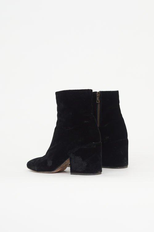 Dries Van Noten Velvet Ankle Boot