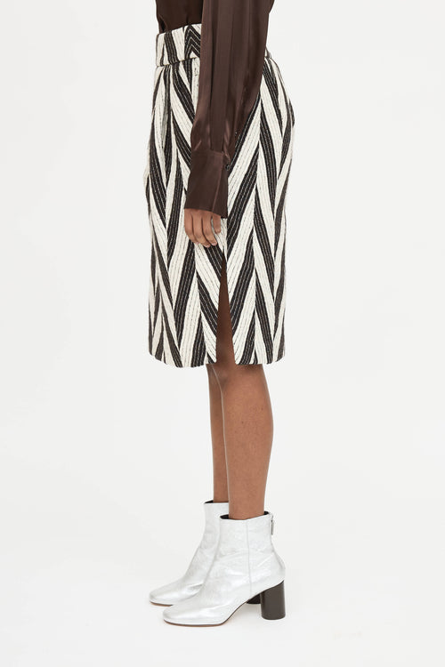 Dries Van Noten Knit Chevron Skirt