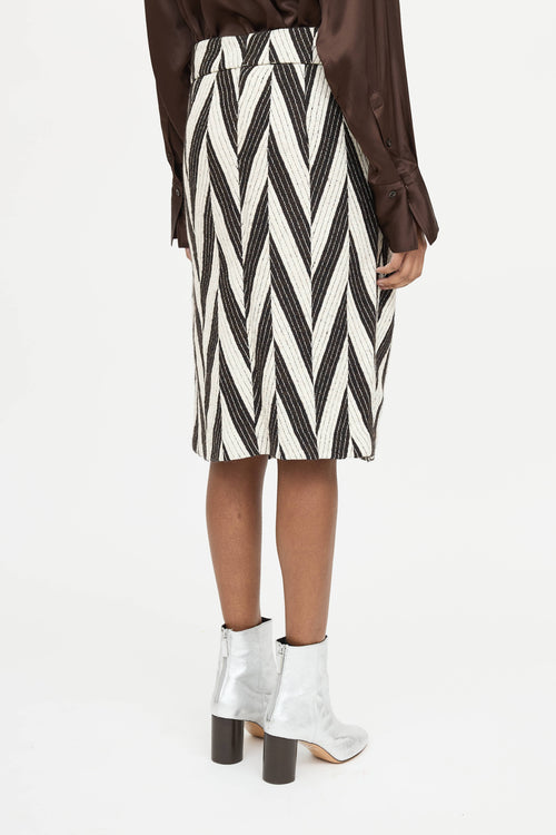 Dries Van Noten Knit Chevron Skirt