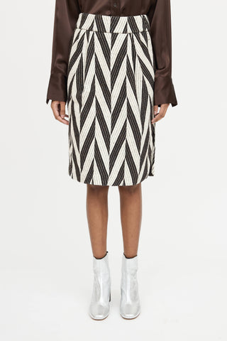 Dries Van Noten Knit Chevron Skirt